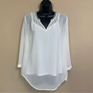 Liz Claiborne Soft Splender Blouse Crema